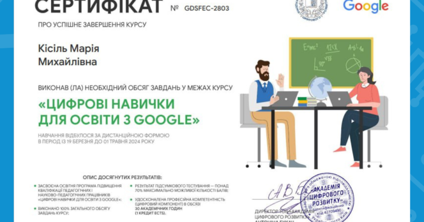 Педагоги ІТ коледжу опановують цифрові навички для освіти з Google