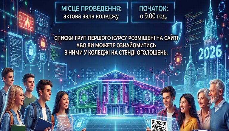 До уваги студентів першого курсу та батьків!